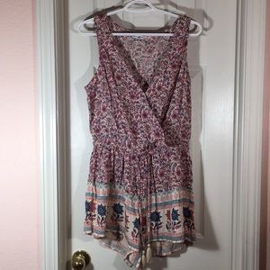 American Eagle AEO Romper Medium Wrap Front Sleeve